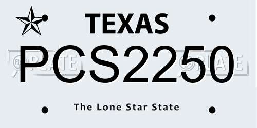 PCS2250 Texas License Plate