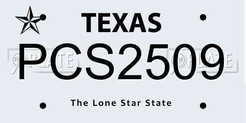 PCS2509 Texas License Plate