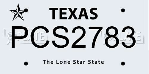 PCS2783 Texas License Plate