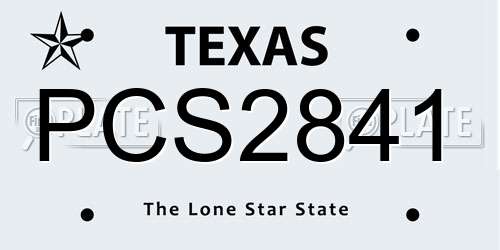 PCS2841 Texas License Plate