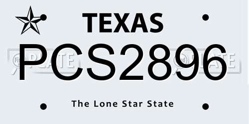 PCS2896 Texas License Plate