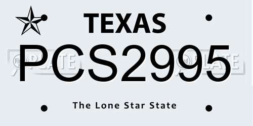 PCS2995 Texas License Plate