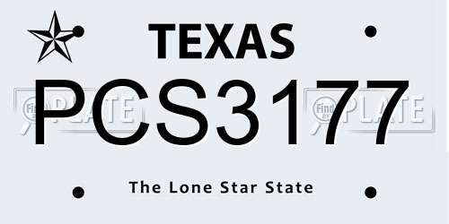 PCS3177 Texas License Plate
