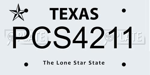 PCS4211 Texas License Plate