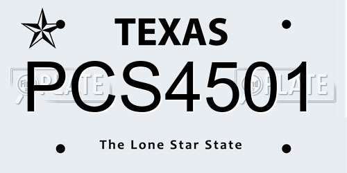 PCS4501 Texas License Plate