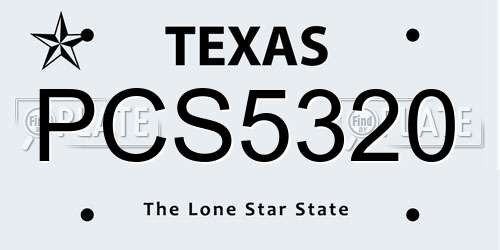 PCS5320 Texas License Plate