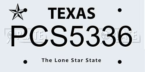 PCS5336 Texas License Plate