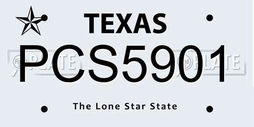 PCS5901 Texas License Plate