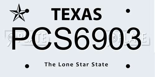 PCS6903 Texas License Plate