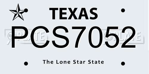 PCS7052 Texas License Plate