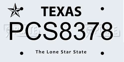 PCS8378 Texas License Plate