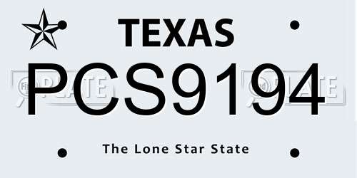 PCS9194 Texas License Plate