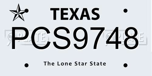 PCS9748 Texas License Plate