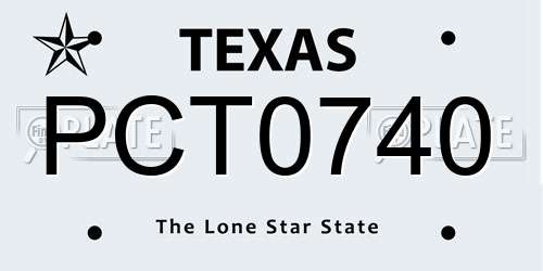 PCT0740 Texas License Plate