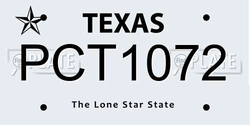 PCT1072 Texas License Plate