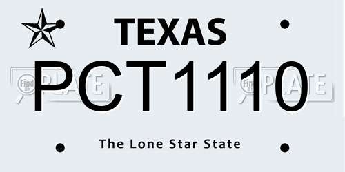PCT1110 Texas License Plate