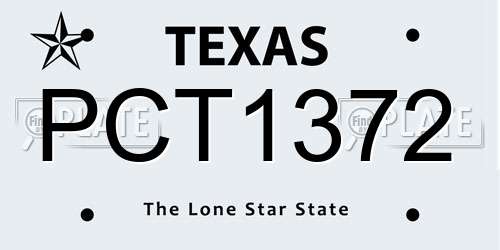 PCT1372 Texas License Plate