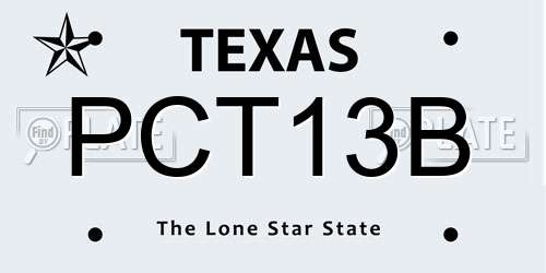 PCT13B Texas License Plate