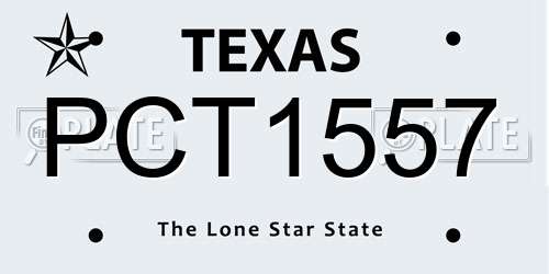 PCT1557 Texas License Plate