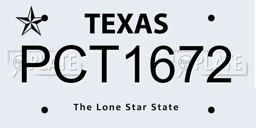PCT1672 Texas License Plate