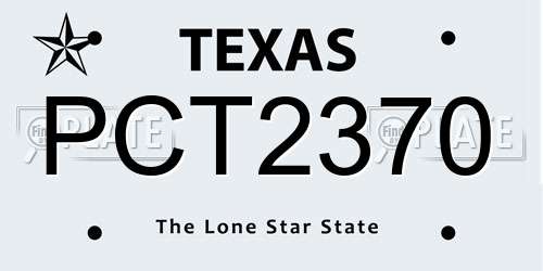 PCT2370 Texas License Plate