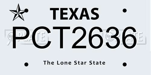 PCT2636 Texas License Plate