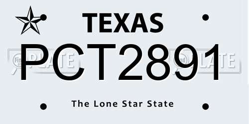 PCT2891 Texas License Plate