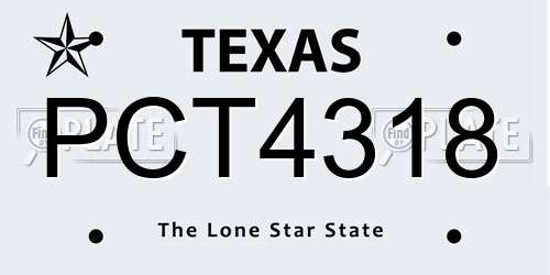 PCT4318 Texas License Plate