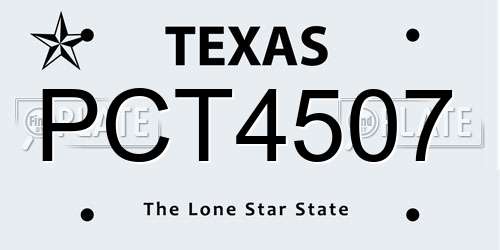 PCT4507 Texas License Plate