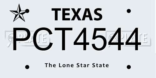 PCT4544 Texas License Plate