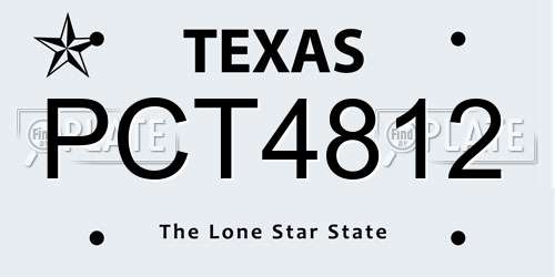 PCT4812 Texas License Plate