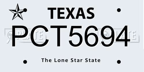 PCT5694 Texas License Plate