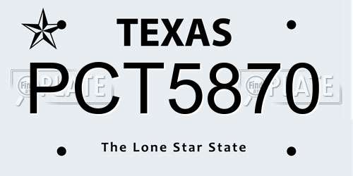 PCT5870 Texas License Plate