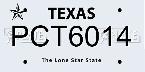 PCT6014 Texas License Plate