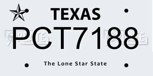 PCT7188 Texas License Plate