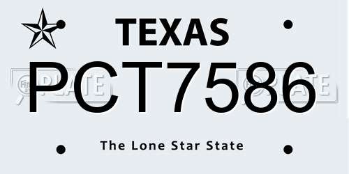 PCT7586 Texas License Plate