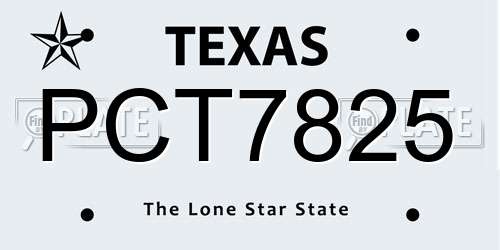 PCT7825 Texas License Plate