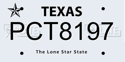 PCT8197 Texas License Plate