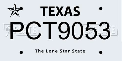 PCT9053 Texas License Plate