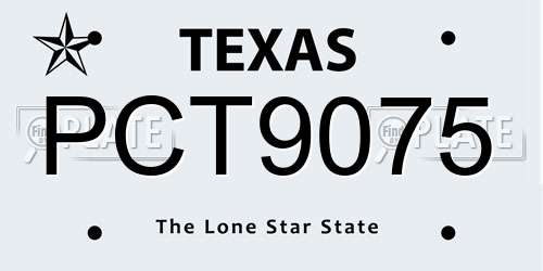 PCT9075 Texas License Plate