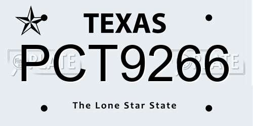PCT9266 Texas License Plate