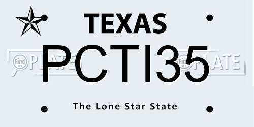 PCTI35 Texas License Plate