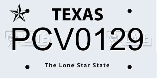 PCV0129 Texas License Plate