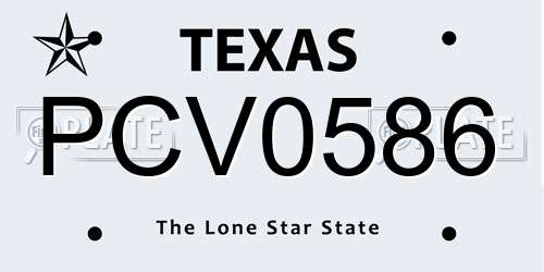 PCV0586 Texas License Plate