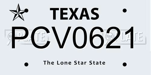 PCV0621 Texas License Plate