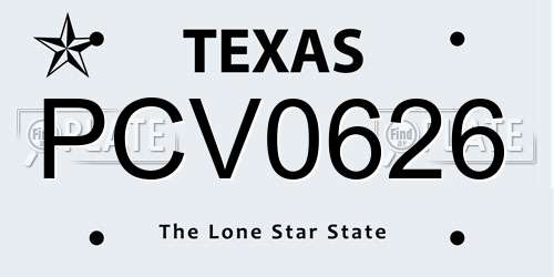 PCV0626 Texas License Plate