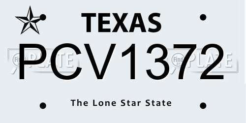 PCV1372 Texas License Plate