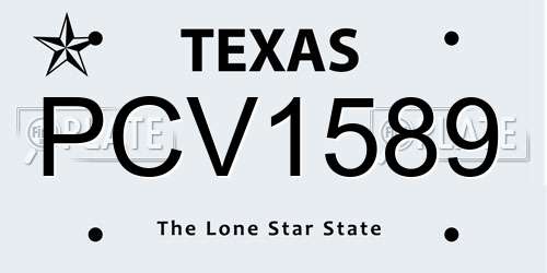 PCV1589 Texas License Plate