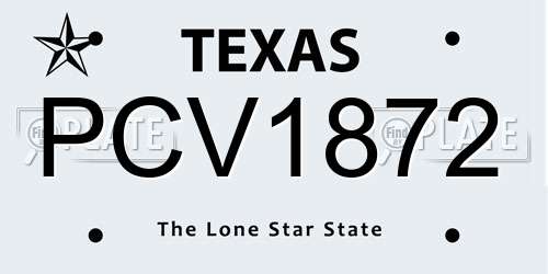 PCV1872 Texas License Plate