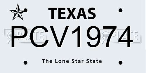 PCV1974 Texas License Plate